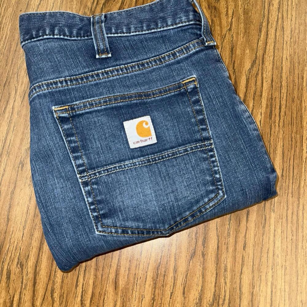 Carhartt Relaxed Fit Rugged Flex Utility Jean  34x32 Blue Denim Pockets